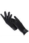 Gants courts en cuir pour femmes, gants dhiver en peau de mouton pour femmes, Noir , 7