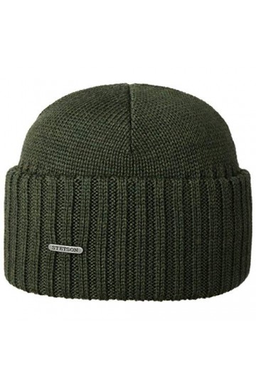 STETSON Bonnet Northport Femme/Homme - Made in Italy pour lhiver en Laine Tricot avec Revers Automne-Hiver - Taille Unique B