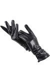 Gants noirs tendance en cuir, gants chauds en cuir pour femmes, gants confortables en cuir pour femmes