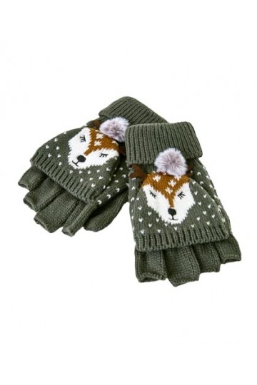 Joe Browns Mitaines tricotées avec Pompons en Forme de cerf Gants pour Temps Froid, Multicolore, Taille Unique Lot de 2 Fem