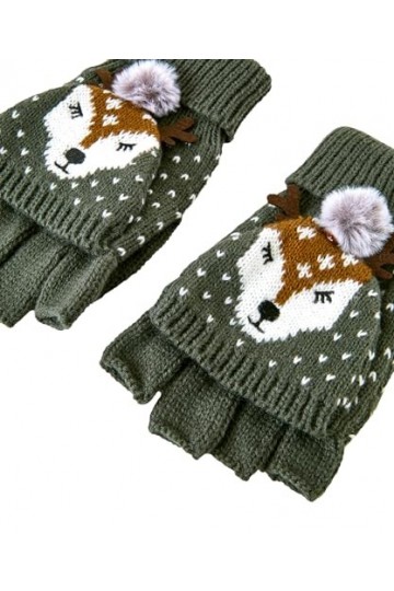 Joe Browns Mitaines tricotées avec Pompons en Forme de cerf Gants pour Temps Froid, Multicolore, Taille Unique Lot de 2 Fem