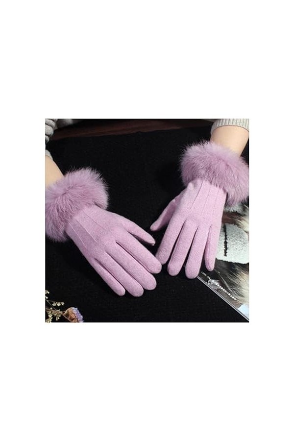 TJOIUY Gants dhiver Gants Femme Hiver Velours épaissir Mitaines Chaudes Cachemire Doigt Complet Broderie écran Tactile Gants