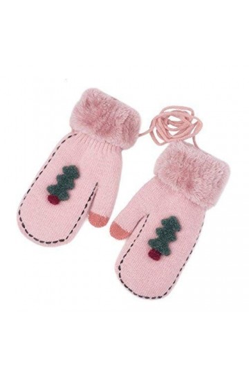 Gants Femmes Mode Cou Hiver Chaud Young Styles Cou Mitaines En Peluche Épaissir En Plein Air Moufles Color : Rosa, Size : On