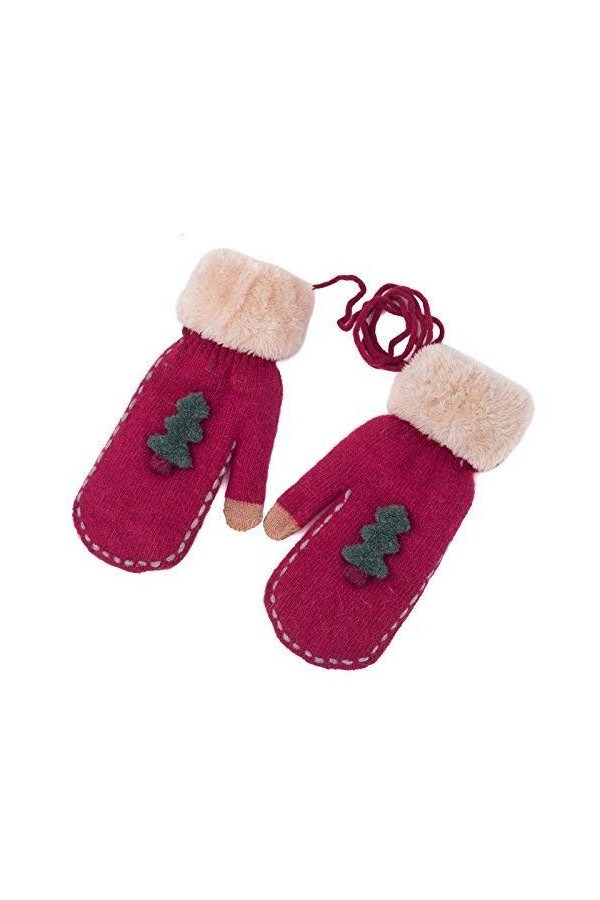 Gants Femmes Mode Cou Hiver Chaud Young Styles Cou Mitaines En Peluche Épaissir En Plein Air Moufles Color : Rosa, Size : On