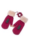 Gants Femmes Mode Cou Hiver Chaud Young Styles Cou Mitaines En Peluche Épaissir En Plein Air Moufles Color : Rosa, Size : On