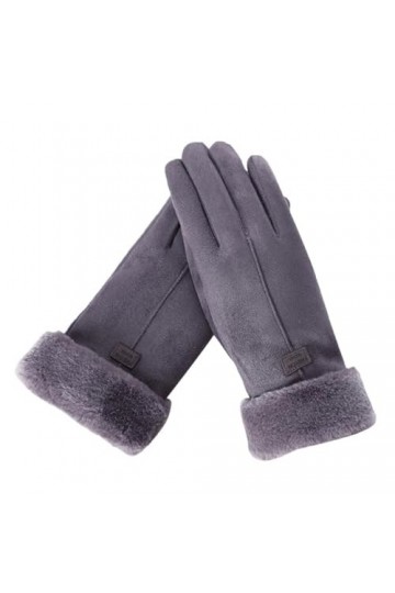 ERICAT Gants déquitation en Cuir Chaud for Femmes, Double épaisseur, Longues Mains en Peluche, Gants de Conduite for écran T
