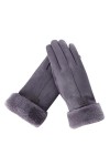 ERICAT Gants déquitation en Cuir Chaud for Femmes, Double épaisseur, Longues Mains en Peluche, Gants de Conduite for écran T