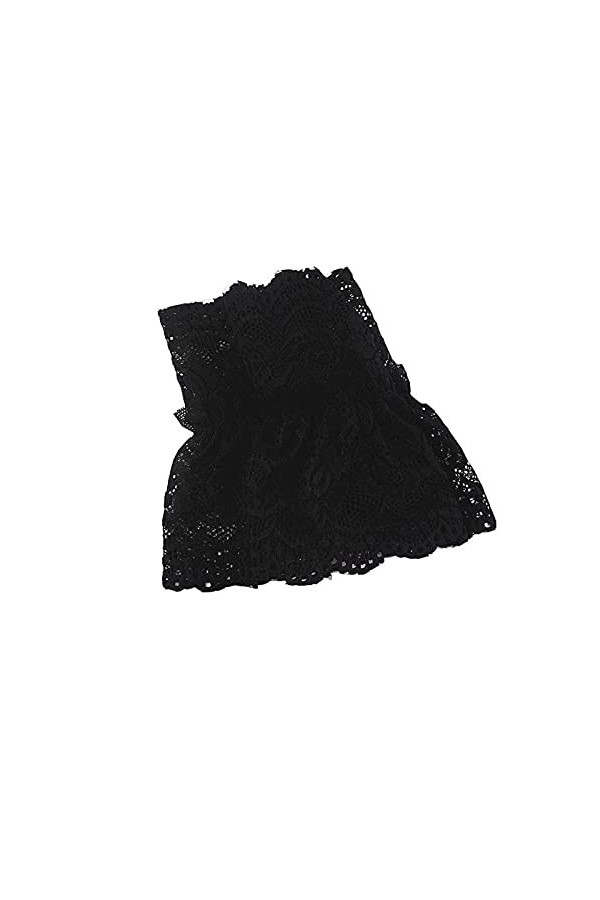 Saturey Gants de Protection Solaire dété Femmes Manches Courtes Poignets en Dentelle Poignets Bracelets Solide Noir Blanc Ga