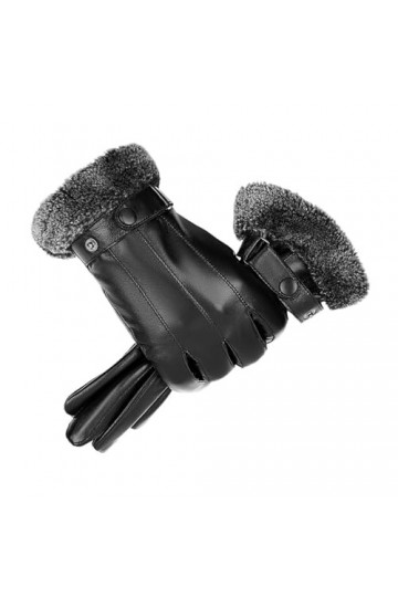 ERICAT Gants dhiver for Hommes en Peau de Mouton Mitaines en Cuir véritable écran Tactile Moto Conduite Gants déquitation