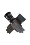 Gants dhiver pour femmes plus velours chaud daim plaid froid gant extérieur coupe-vent écran tactile couleur : gris, taille