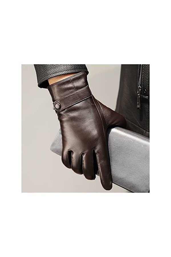 Gants dhiver pour femme - Automne - En cuir de mouton - Pour homme - Pour lhiver - Écran tactile - Noir - Gants déquitatio