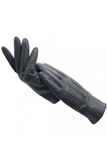 Gants Gants DHiver Pour Dames Gants En Cuir Chaud Gris Foncé Conduite De Travail De Banquet Doublure Épaissie Pour Moto Gris
