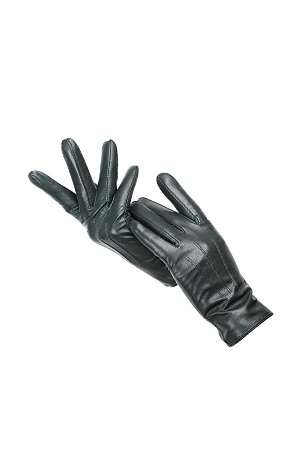 Gants dhiver tendance en cuir pour femme - Gants chauds dhiver en peau de mouton douce pour femme