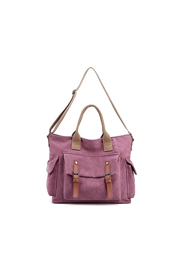 FANDARE Rétro Sacoche Toile Sac a Main Femme Sacs Cabas Portés Epaule Sac Dépaule pour 10.5 Pouces Tablette Achats Fête Écol