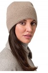Style & Republic Bonnet Sport, Chapeau Nougat en 100% Cachemire, Taille Unique avec Ceinture de 44 cm et Revers de 6,5 cm, Fe
