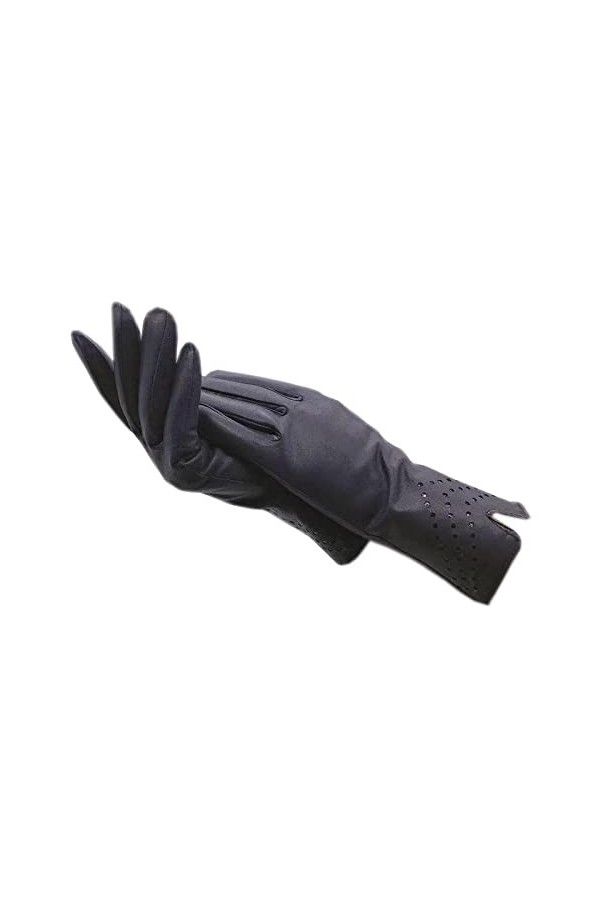 Gants Femmehiver Dames Poignet Mode Gants En Peau De Mouton Cuir Chaud Conduite Épaissie Doublure Super Douce Gants Gris 8