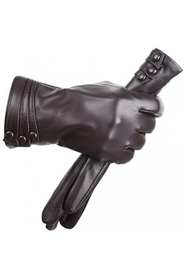 Gants tendance en peau de mouton véritable - Gants en cuir multicolore - Pour lhiver - Garde au chaud