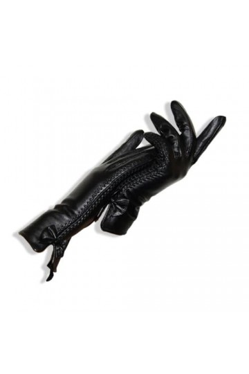 Pulcykp Gants dhiver en cuir doux pour femme - Couleur unie - Noir, 1, 7.5