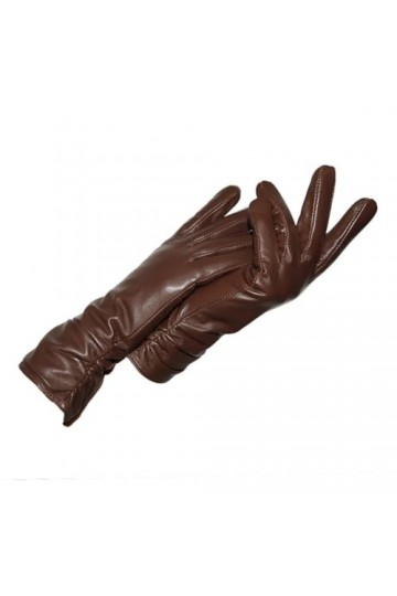 Pulcykp Gants dhiver en cuir pour femme - Manches chaudes et épaisses, champagne, 7