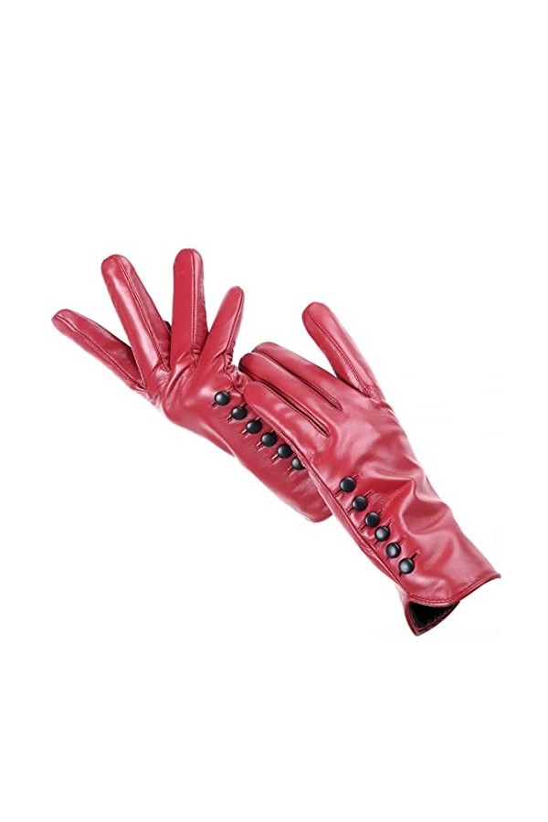 Gants colorés de haute qualité pour femmes, gants en cuir véritable, gants dhiver chauds pour femmes, gants doux au toucher 