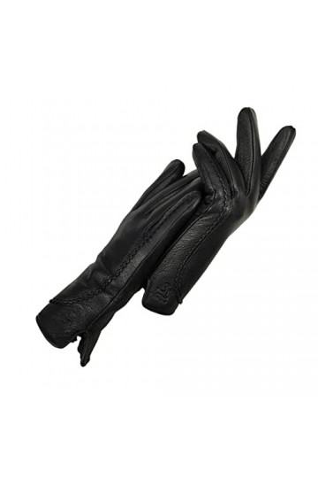 Gants pour femmes - Gants épais et doux - Hiver et automne - Mode pour femmes - Cuir véritable - Laine chaude en forme de U -