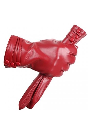 Gants tendance en peau de mouton véritable gants en cuir multicolore gants dhiver garder au chaud gants en cuir pour femmes 