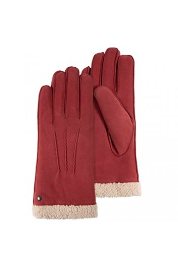 Isotoner Gants femme cuir chèvre velours - doublés fausse fourrure