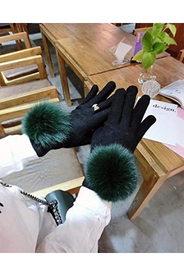 Focisa Gants Gloves Moufles Hiver Homme Femme Gants Bowknot Camellia Gants Femme Mode Style Coréen Gants Chauds Écran Tactile