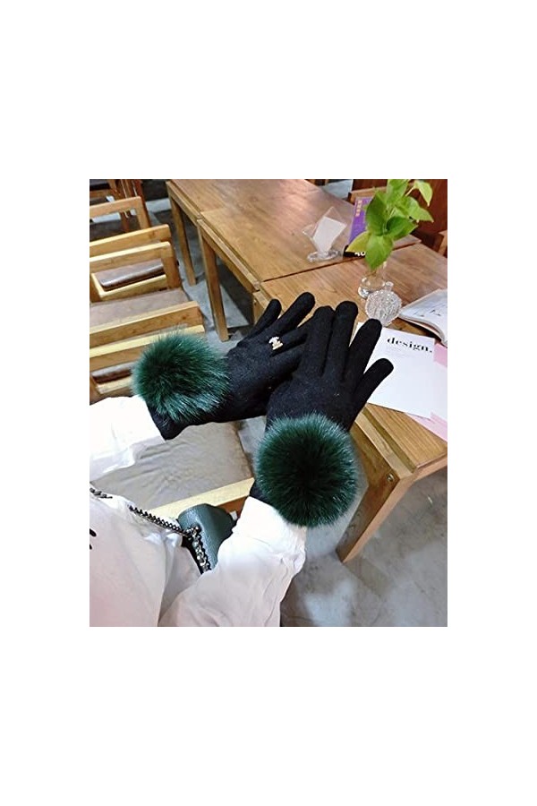 Focisa Gants Gloves Moufles Hiver Homme Femme Gants Bowknot Camellia Gants Femme Mode Style Coréen Gants Chauds Écran Tactile