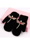 Gants Gloves Moufles Hiver Homme Femme Gants pour Femmes Gants De Libellule en Cristal Mitaines À Doigts Doubles Chauds pour 