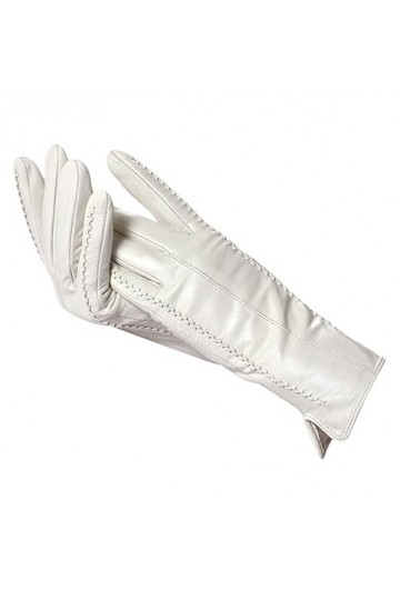 Dndrdhfb Gants dhiver en cuir pour femme, solides, courts, froids, chauds, pour conduite en plein air, moto, moufles blanche