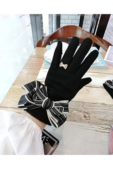 Focisa Gants Gloves Moufles Hiver Homme Femme Gants darc À Rayures Mode Dames Coréennes Écran Tactile Mignon Gants À Doigts 