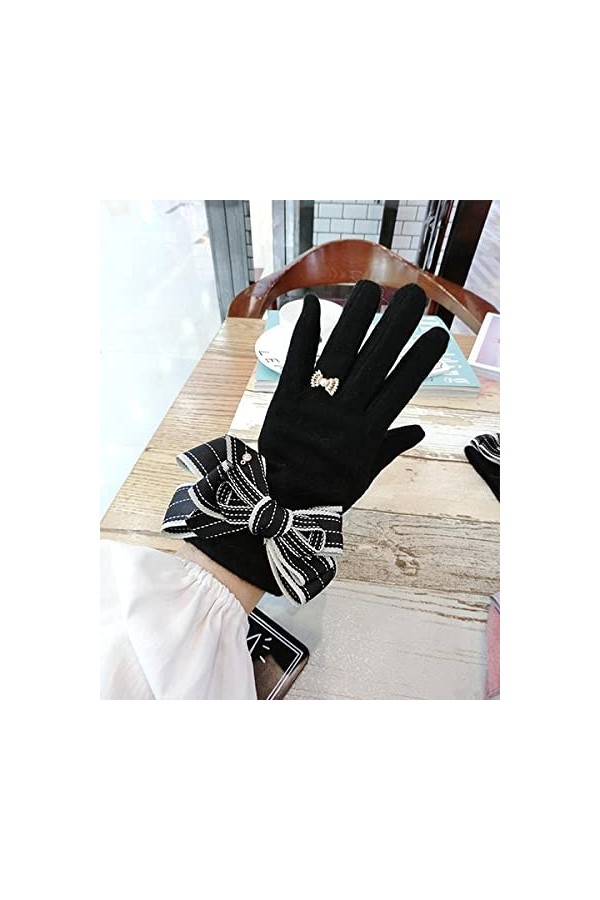 Focisa Gants Gloves Moufles Hiver Homme Femme Gants darc À Rayures Mode Dames Coréennes Écran Tactile Mignon Gants À Doigts 