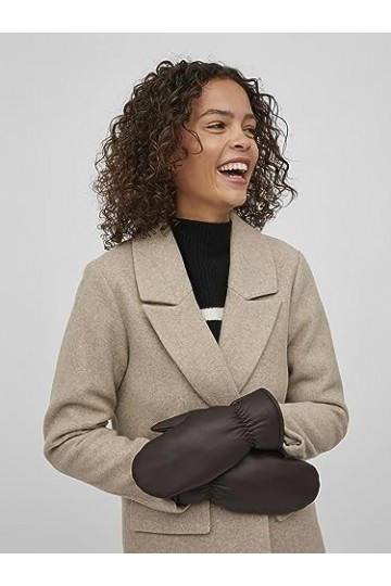 VILA Moufles En cuir Chocolate Fondant L Chocolate Fondant L