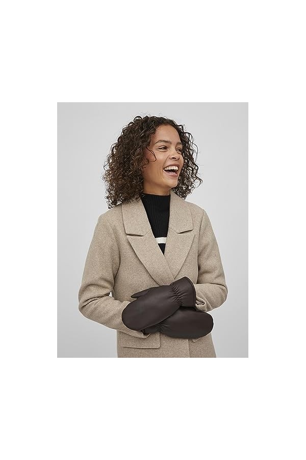 VILA Moufles En cuir Chocolate Fondant L Chocolate Fondant L