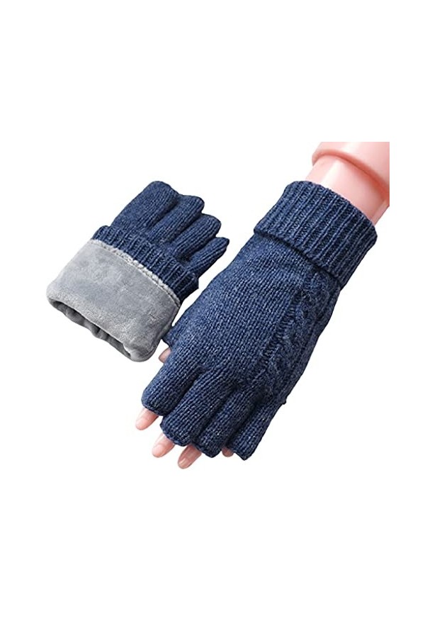 ZAJ Garder au Chaud Gants tricotés for Femmes - Gants à écran Tactile Hivernal - Gants Thermiques avec Doublure en Peluche - 