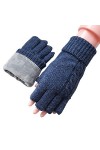 ZAJ Garder au Chaud Gants tricotés for Femmes - Gants à écran Tactile Hivernal - Gants Thermiques avec Doublure en Peluche - 