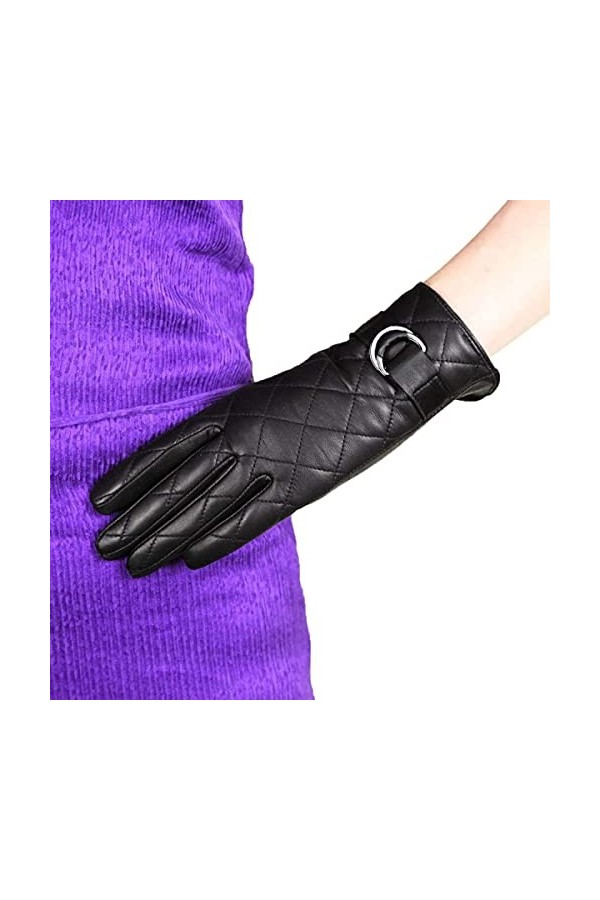 GHCXY Moufles unisexes pour femme - Moufles moulées en treillis - Chaudes, épaisses et simples - Style glamour - Couleur unie