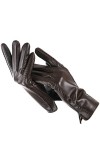 Gants dhiver en cuir rayé pour femme Moufles en peau de mouton, Dark G, 8.5