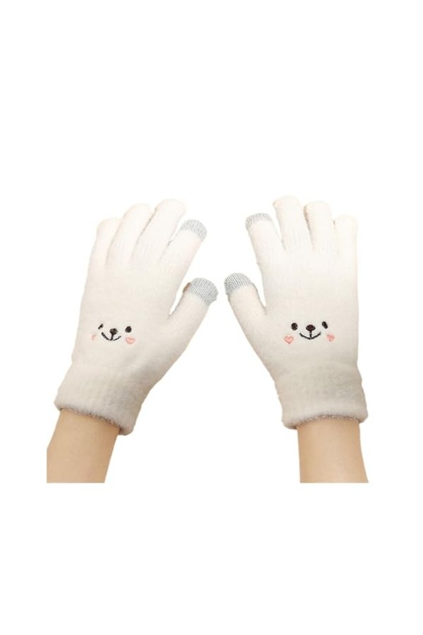 ERICAT Gants dhiver for Femmes, Mitaines Bonhomme de Neige, écran Tactile Moelleux, for Filles, Cyclisme en Plein air, Condu