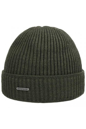 STETSON Bonnet Parkman Femme/Homme - Made in Italy,Made The EU Bonnets à Revers en Reps de Ski avec Automne-Hiver - Taille Un