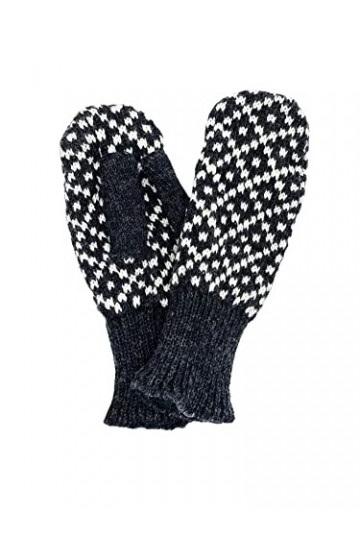 FUZA WOOL OF DENMARK Moufles en 100% laine dagneau, noir, taille unique, doublure en polaire