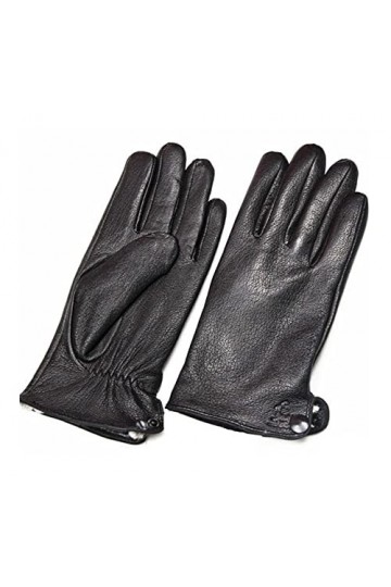 TGRTY Gants dhiver pour femme, en peau de chèvre et en peau de cerf, doublure en polaire fine, chaude et épaisse, gants de m