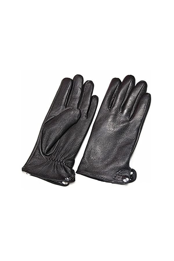 TGRTY Gants dhiver pour femme, en peau de chèvre et en peau de cerf, doublure en polaire fine, chaude et épaisse, gants de m