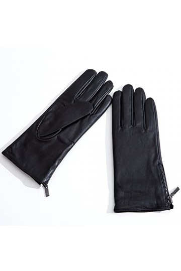 HUDJX Gants à écran Tactile pour Femmes, Gants en Cuir pour Femmes Noirs, Gants de Conduite pour textos dhiver Chauds, Mitai