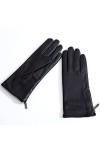 HUDJX Gants à écran Tactile pour Femmes, Gants en Cuir pour Femmes Noirs, Gants de Conduite pour textos dhiver Chauds, Mitai