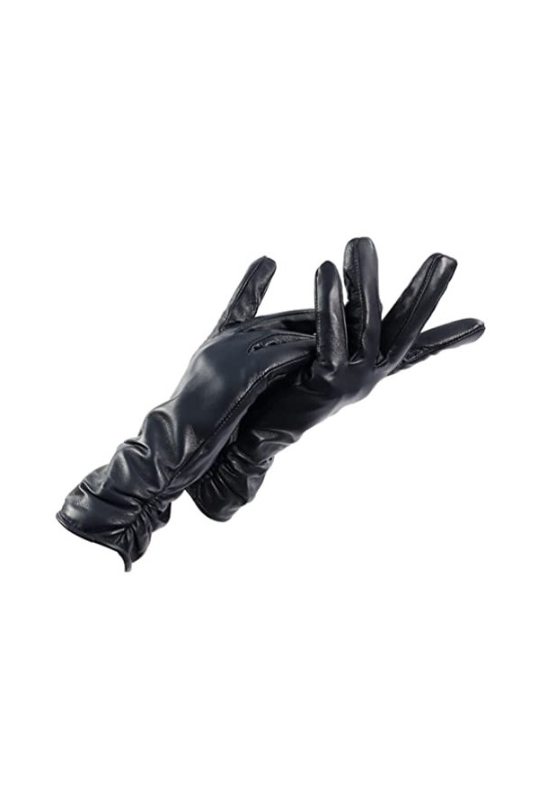 TJOIUY Gants dhiver Cuir Dames Gants Design De Mode Couleur en Peau De Mouton Épaissi Chaud Gants dhiver Doublure Mitaines 