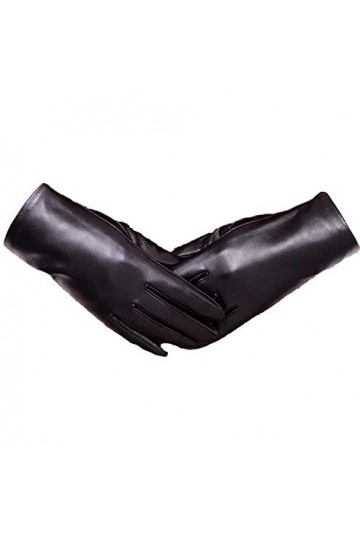 Gants Femmes Moufles Hiver Épaississement Chaud Young Styles Mitaines En Cuir Mitaines Moufles Color : Noir, Size : One Size