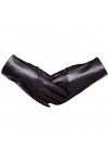 Gants Femmes Moufles Hiver Épaississement Chaud Young Styles Mitaines En Cuir Mitaines Moufles Color : Noir, Size : One Size