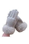 ZAJ Garder au Chaud Gants Thermiques en Laine - Gant de Doigts fendus for Femmes - Gants en Peluche Confortables - Gants déc